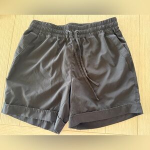 Casual Elastic Waist Drawstring Shorts - Black
